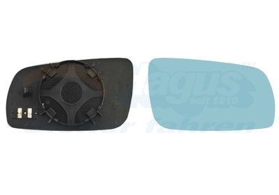 Glace de rétroviseur droit, bleu, modèle avec coquille 17 cm,