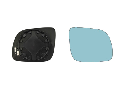 Glace de rétroviseur gauche, chauffante, bleu, petit modèle 12 cm