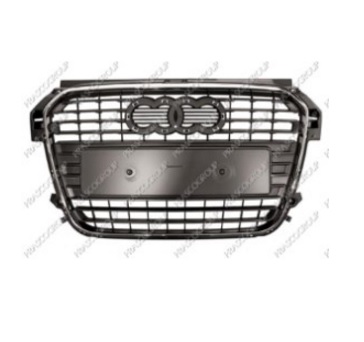 Grille de calandre, grise, avec moulure chromée