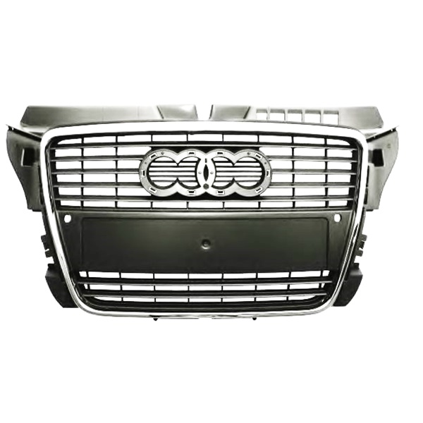 Grille de calandre grise, avec moulure chromée, avec emplacements radars