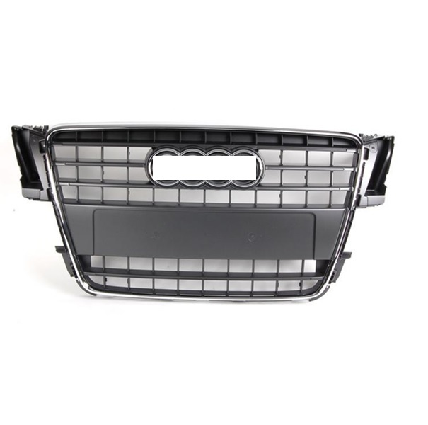 Grille de calandre, grise, avec moulure chromée