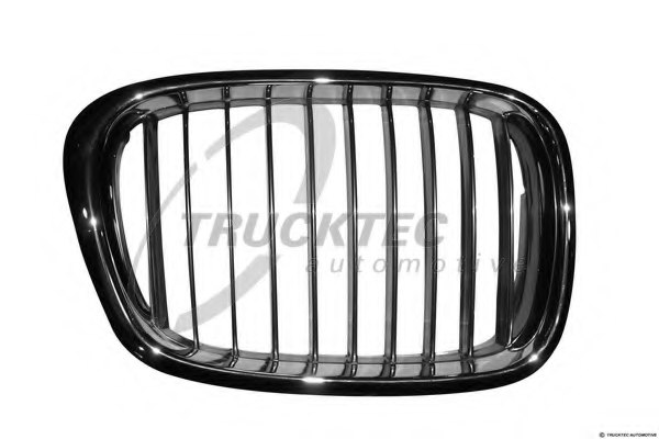 Grille de calandre droite, chromée/noire