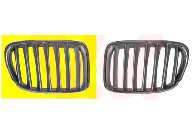 Grille de calandre droite, argent/chromée