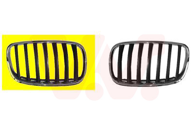Grille de calandre droite, noire