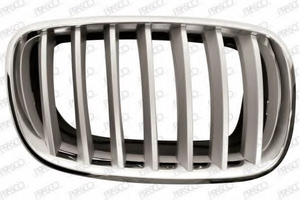 Grille de calandre droite, titane et chromée