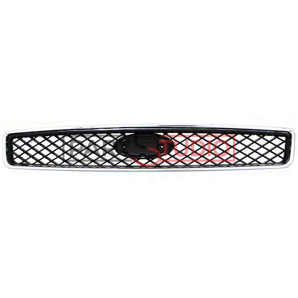Grille de calandre, noire, avec bord chrome