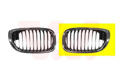 Grille de calandre, gauche, chromée avec cadre chromé