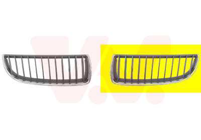 Grille de calandre gauche, noire avec cadre chromée