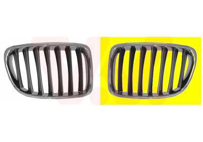 Grille de calandre gauche, noire/chromée