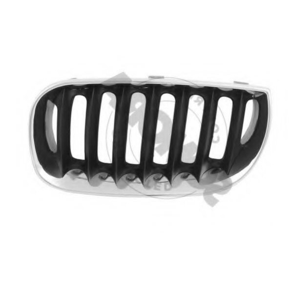 Grille de calandre gauche, noire et chromée