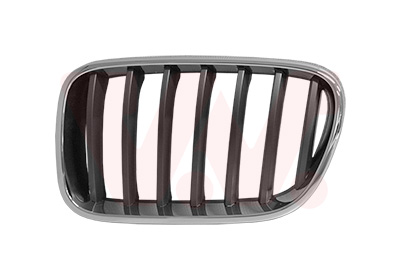 Grille de calandre gauche, noire avec cadre chromée