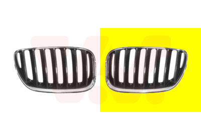 Grille de calandre gauche, noire/chromée