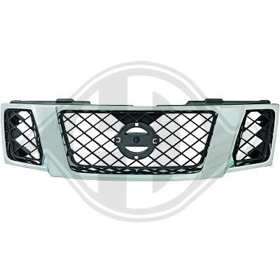 Grille de calandre, noire mat et chromée