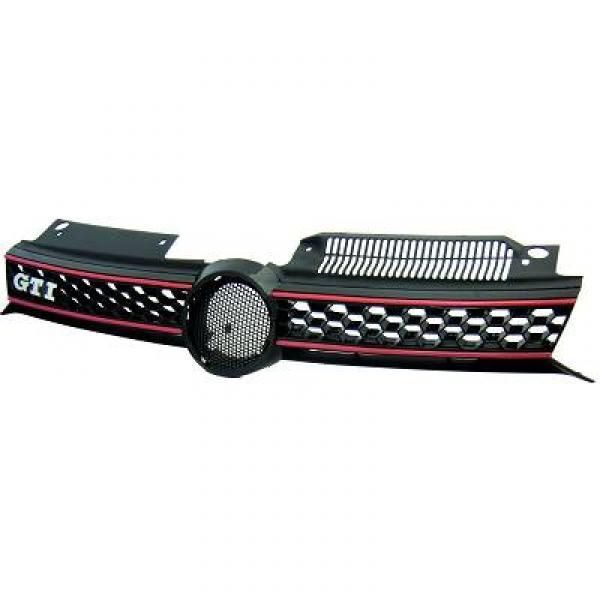 Grille de calandre, noire/rouge, modèle gti