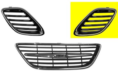 Grille de calandre, gauche, noire/chromée