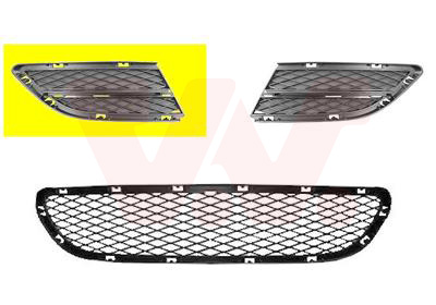 Grille de pare-chocs avant droit, noire