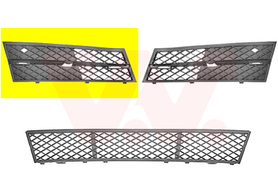 Grille de pare-chocs avant droit, sans emplacement antibrouillard, demi-ouverte