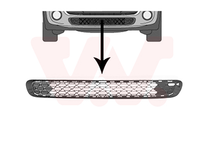 Grille de pare-chocs avant inferieur central, avec emplacement moulure chromée, modèle one/cooper