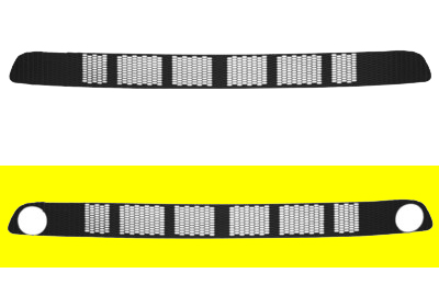 Grille de pare chocs avant, centrale, noire, avec emplacement antibrouillard