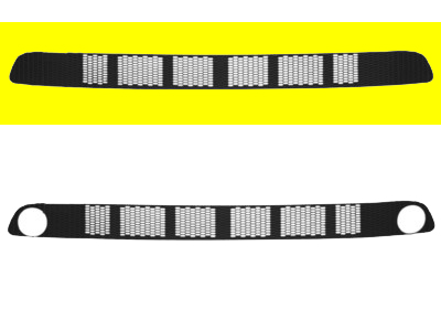 Grille de pare chocs avant, centrale, noire, sans emplacement antibrouillard