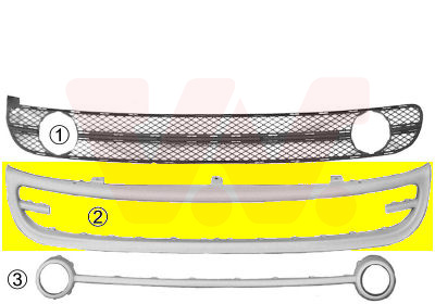 Grille de pare-chocs avant, inferieure, avec emplacement antibrouillard