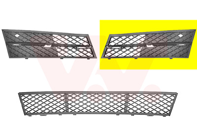 Grille de pare-chocs avant gauche, sans emplacement antibrouillard, demi-ouverte