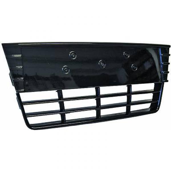Grille de pare-chocs avant centrale, noire, sans emplacements radars