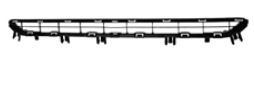 Grille de pare-chocs avant, centrale, inferieure, noire, avec emplacements radars