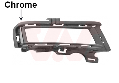 Grille de pare-chocs avant, droite, avec emplacement antibrouillard, avec moulure chromée