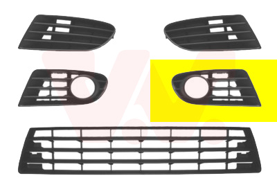 Grille de pare-chocs avant, gauche, avec emplacement antibrouillard,