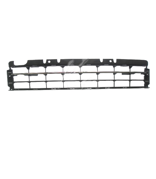Grille de pare-chocs avant, centrale, noire et chromée, sans emplacements radars