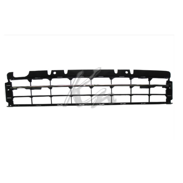Grille de pare-chocs avant, centrale, noire et chromée, sans emplacements radars