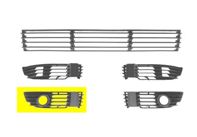 Grille de pare-chocs avant, droite, avec emplacement antibrouillard