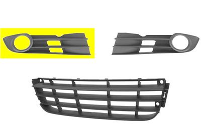 Grille de pare-chocs avant, droite, noire, avec emplacement antibrouillard
