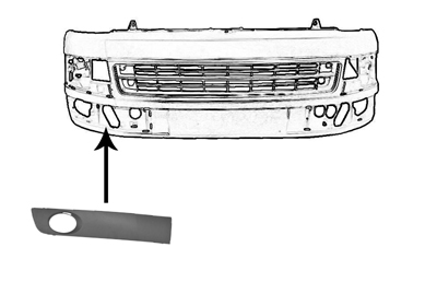 Grille de pare-chocs avant, droite, à peindre, avec emplacement antibrouillard