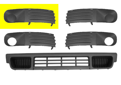 Grille de pare-chocs avant, droite, sans emplacement antibrouillard