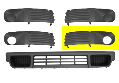 Grille de pare-chocs avant, gauche, avec emplacement antibrouillard