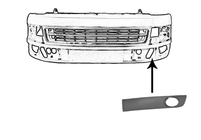Grille de pare-chocs avant, gauche, à peindre, avec emplacement antibrouillard