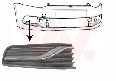 Grille de pare-chocs avant droit, sans emplacement antibrouillard, avec moulure chromée, modèle Confortline