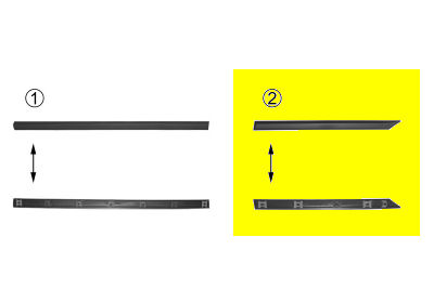 Moulure aile arrière gauche, noire, 53 mm, modèle 3 portes
