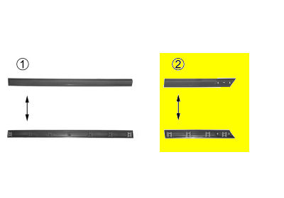 Moulure aile arrière gauche, noire, 63 mm, modèle 3 portes