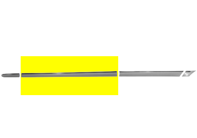 Moulure de porte avant droite, à peindre, avec chrome