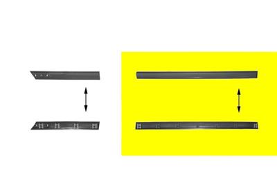 Moulure de porte avant droite, noire, inferieure, 63mm
