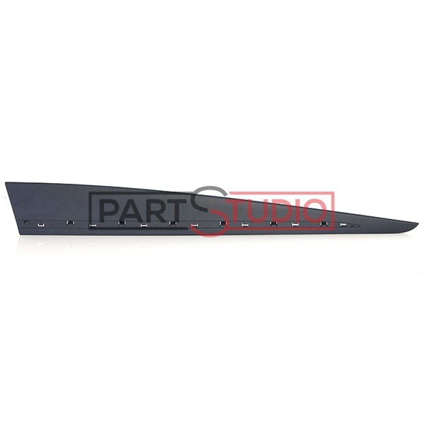 Moulure de porte avant droit, noir brillante, avec emplacement jonc chromé