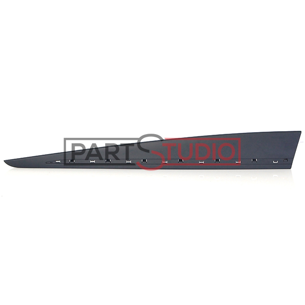 Moulure de porte avant gauche, noire brillante, avec emplacement jonc chromé