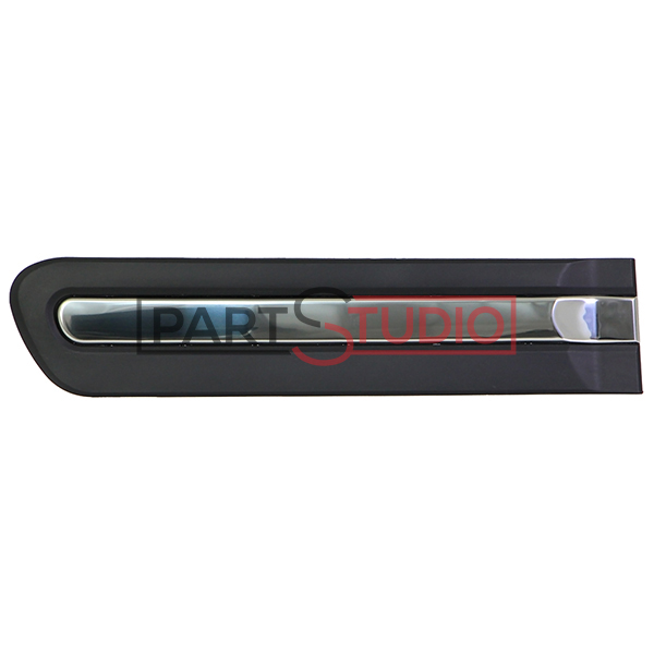 Moulure de porte arrière droite, noire avec chrome