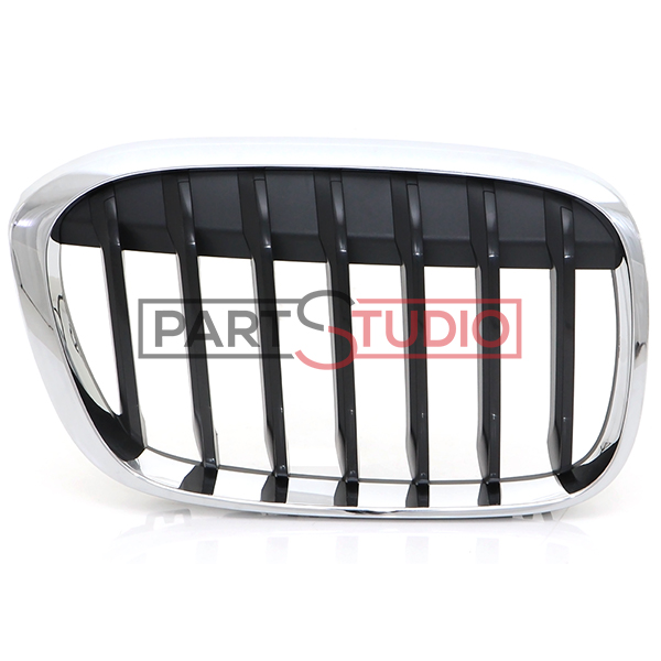 Grille de calandre avant droite, noir et chromé, modèle basic