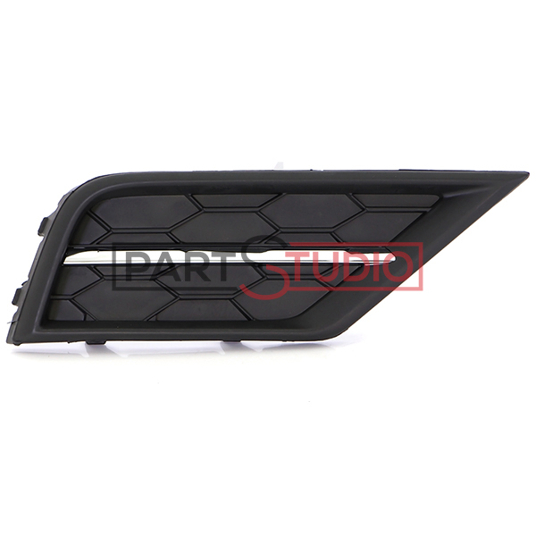 Grille de pare-chocs avant droite supérieure, noire avec moulure chromée
