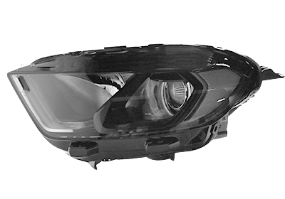 Phare avant gauche, avec feu de jour led, cadre noir
