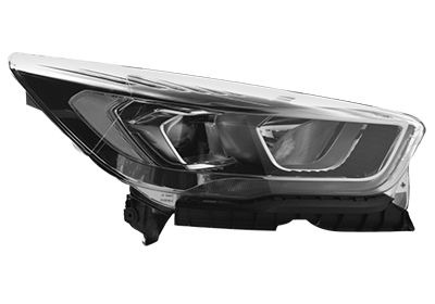 Phare avant droit, lampes h15+h7 avec led, cadre chromé/noir
